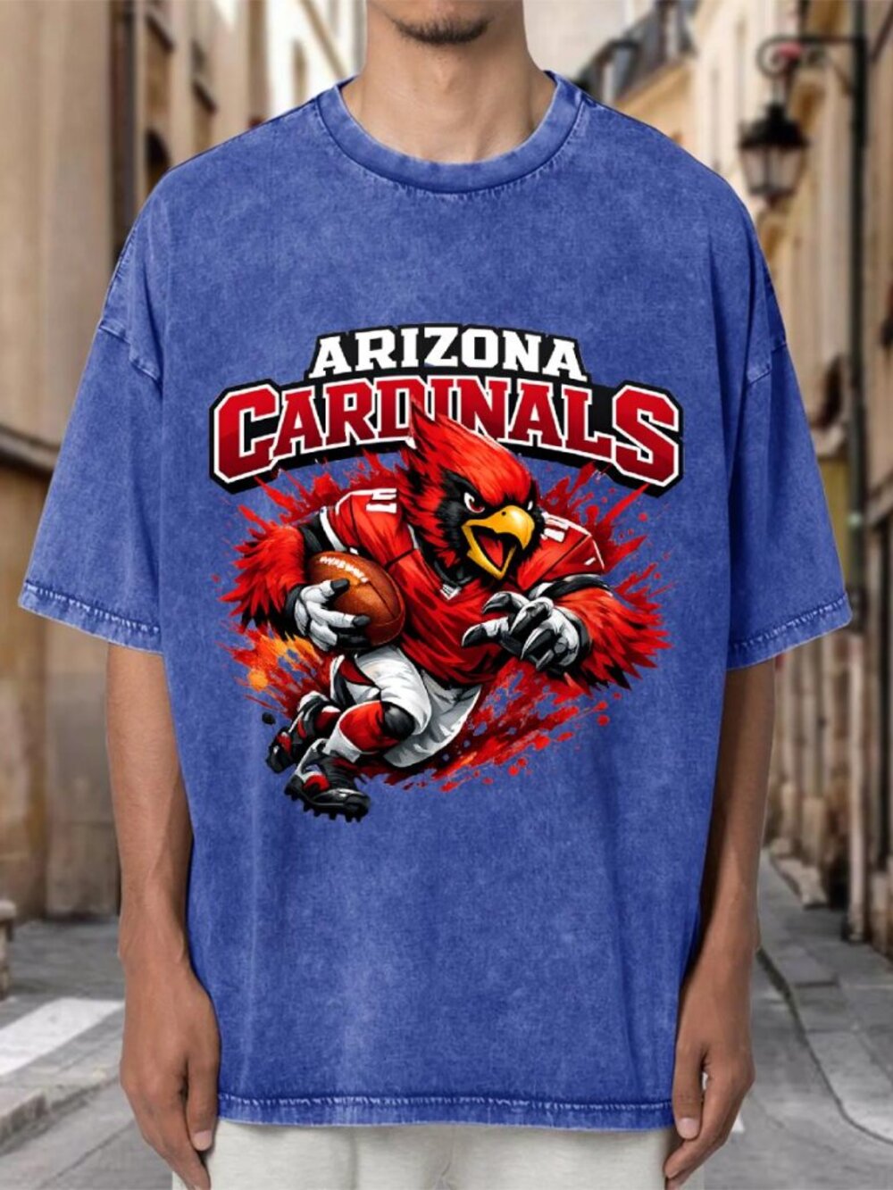 Arizona Cardinals Mascot Vintage Wash Oversized NFL T-shirt MD2DP3Z2M803